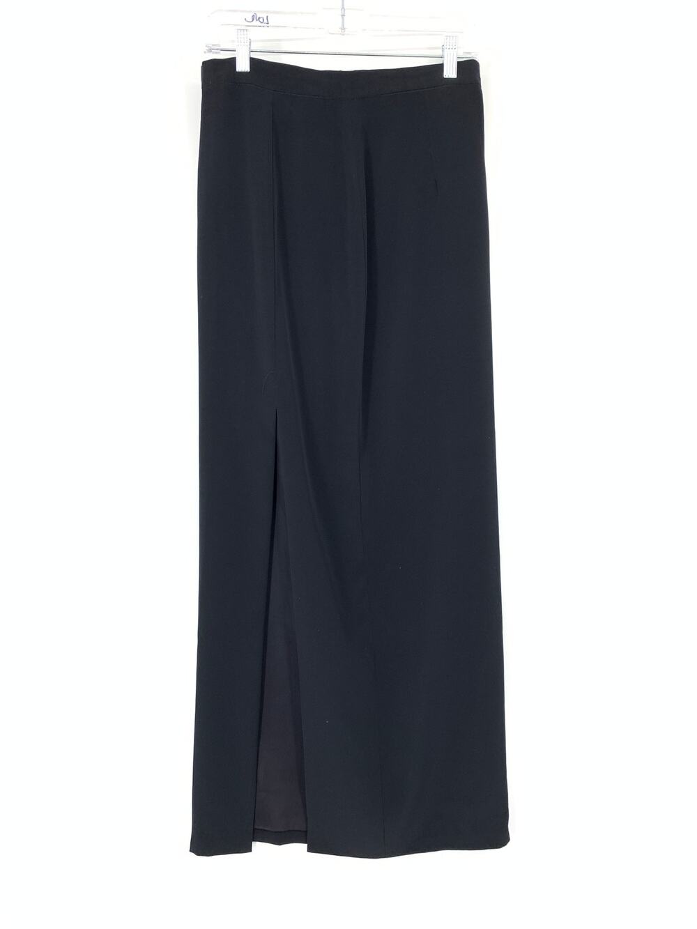 Black Tie Oleg Cassini Straight Maxi Skirt Womens SIze 6 Black Dressy Front Slit